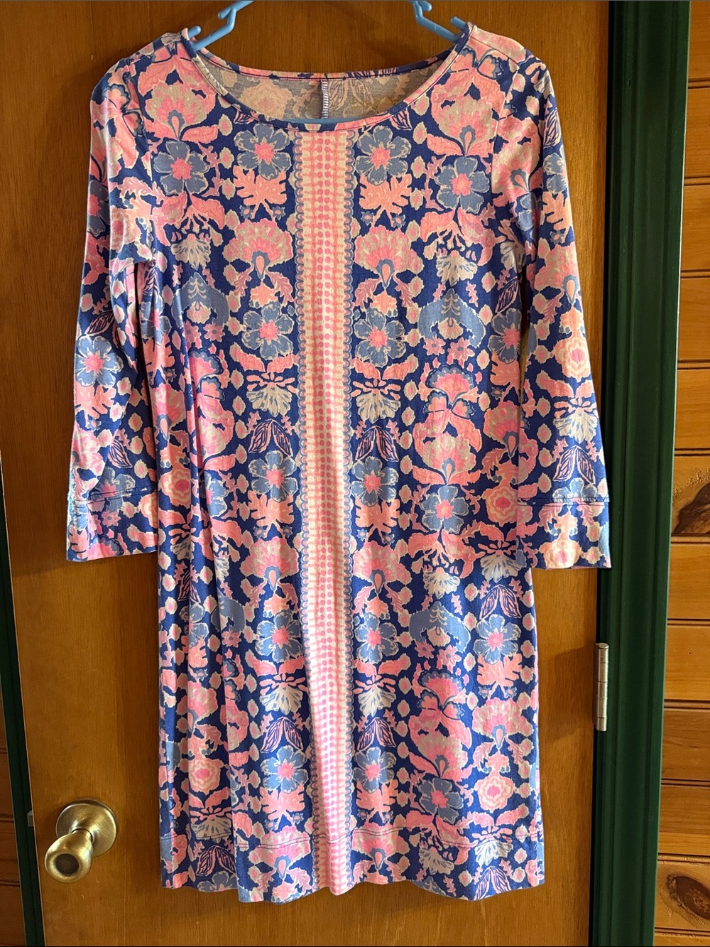 Lilly Pulitzer Floral Shift Dress in Navy & Pink